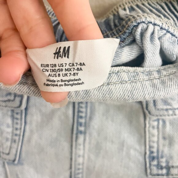 H&M Girls Denim Pleated Light Wash Skirt Size 7 - Picture 5 of 5